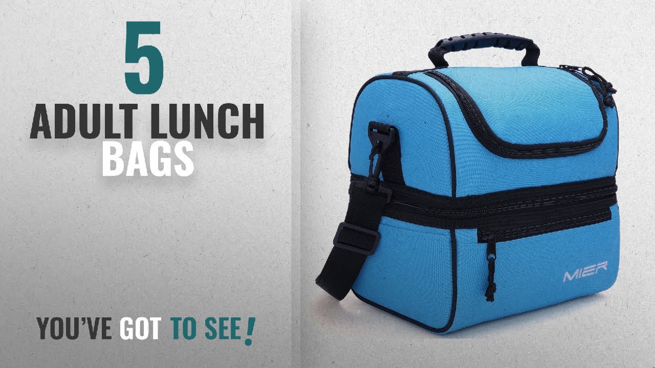 Best Adult Lunch Bags [2018]: MIER Adult Lunch Box Blue Insulated Lunch Bag Large Cooler Tote Bag