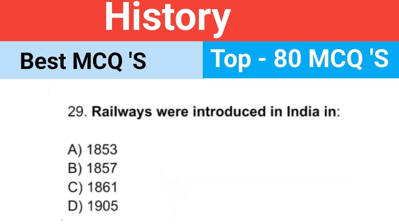History Top 80 MCQ 'S Questions in English Important Gk questions for competitive exams 