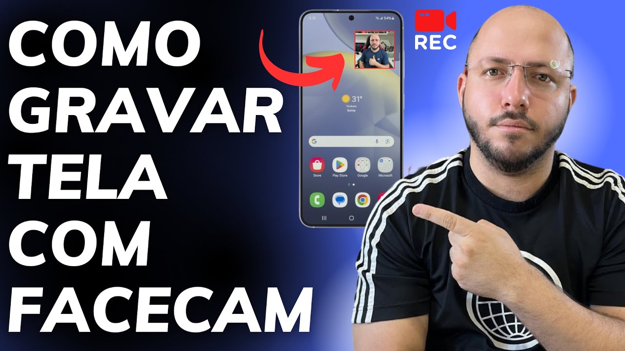COMO GRAVAR a TELA do CELULAR e APARECER ao MESMO TEMPO - WEBCAM no ...
