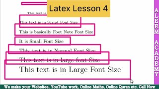 Celebrity Latex Lesson 4 / Font sizes in Latex / Latex Lectures by aleem academy / latex videos #viralvideo Profile