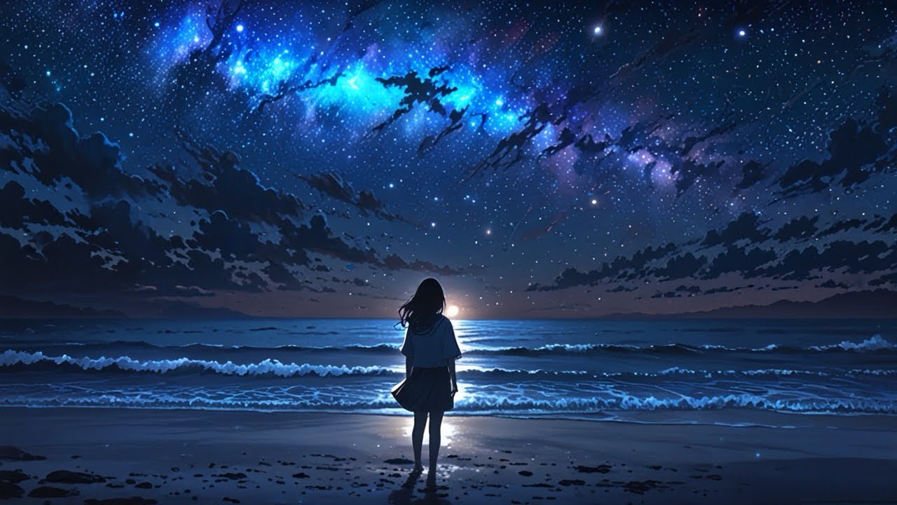 静かな夜の海に寄り添う癒しのピアノBGM｜深い集中と穏やかな眠りの1時間