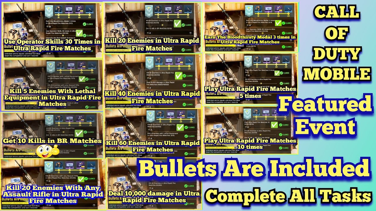 Call Of Duty Mobile Featured Event Bullets Are Included Complete All