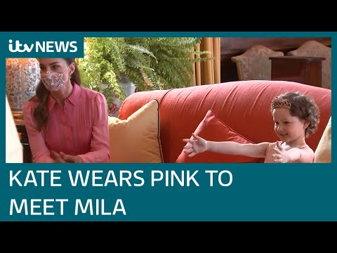 'Real life princess' Kate Middleton wears pink to finally meet five-year-old Mila | ITV News