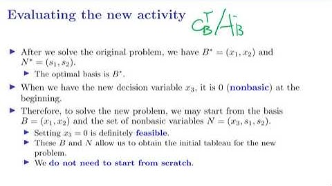 [OR3-Theory] Lecture 3: Sensitivity Analysis and Dual Simplex Method #3 New variable: Solution