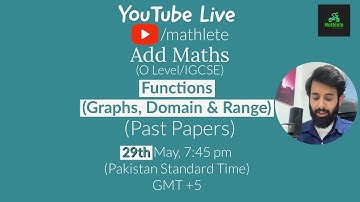 O level/IGCSE Add Maths - Functions (Graphs, Domain and Range) - (Past Papers)