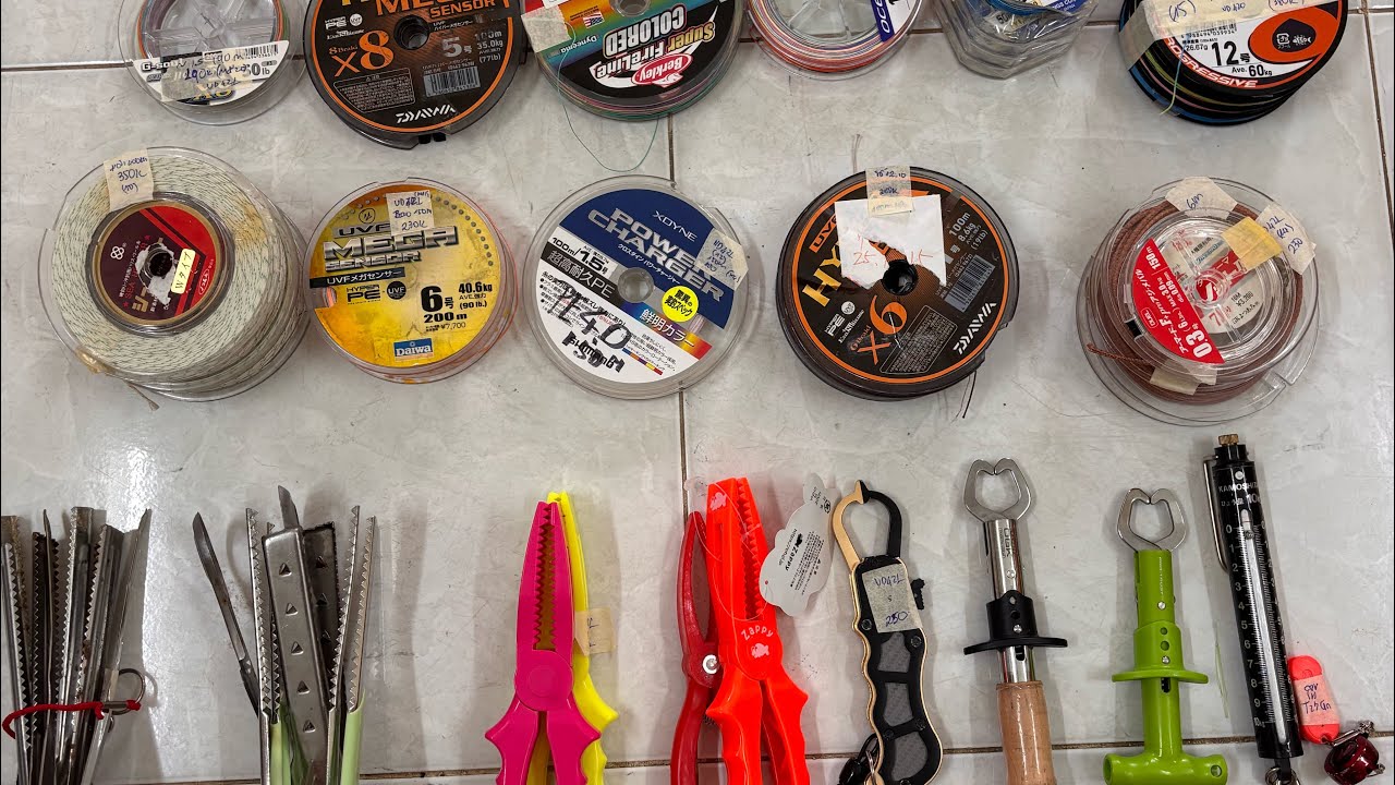 Video 421 phụ kiện câu cá và dây pe. Hàng nhật bãi. 