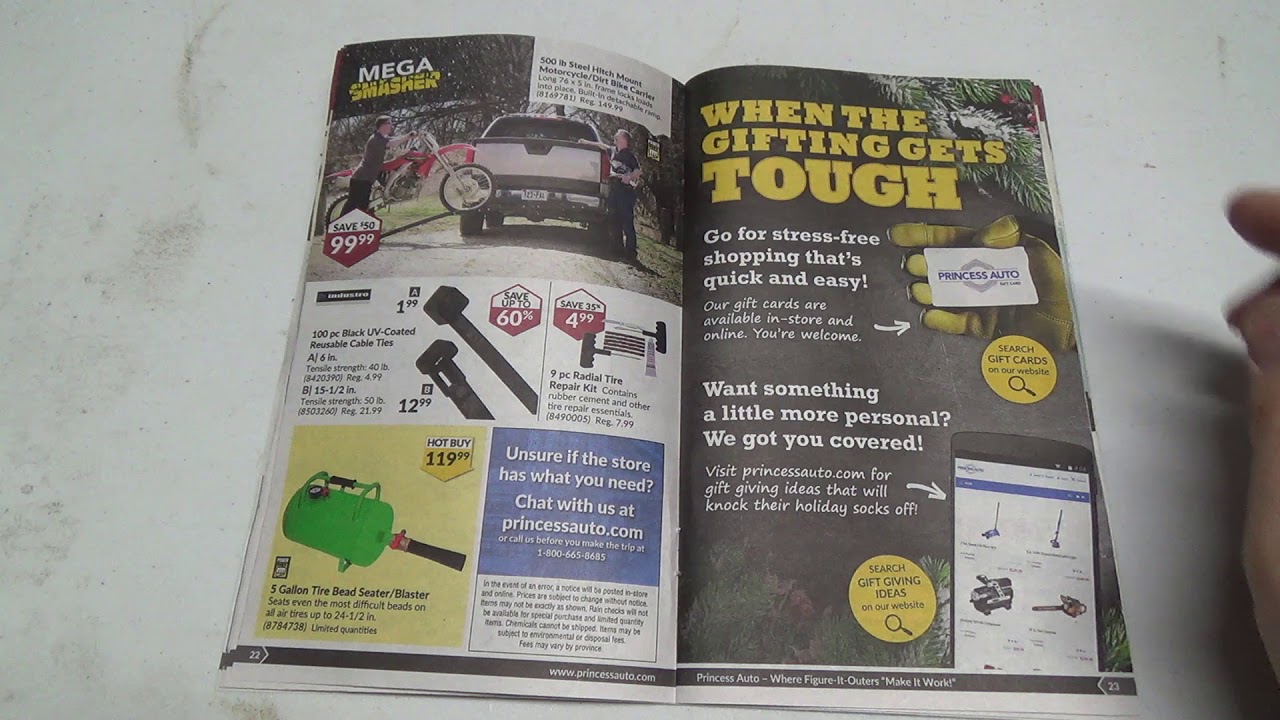 Princess auto flyer November 26th to December 8th 2019..As well as the