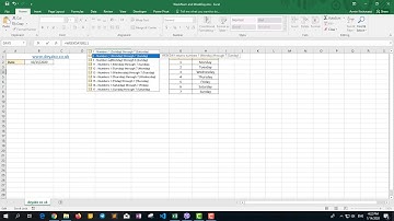 WeekNum and WeekDay functions in Excel