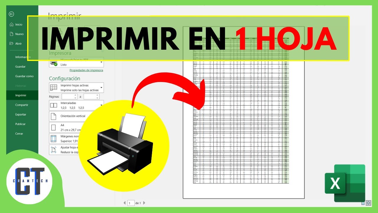 Como Imprimir Datos de Excel en una Sola Hoja - YouTube