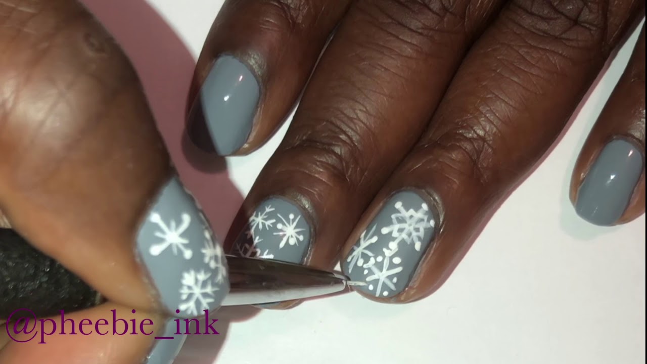 ️ Nail Art Flocons de neige ️ - YouTube