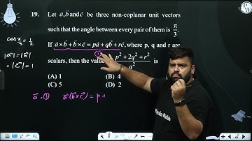 Let a→,b→ and c→ be three non-coplanar unit vectors such that the an....