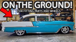 55 Belair is On The Ground! Fitting Ridetech Parts and Billet Wheels