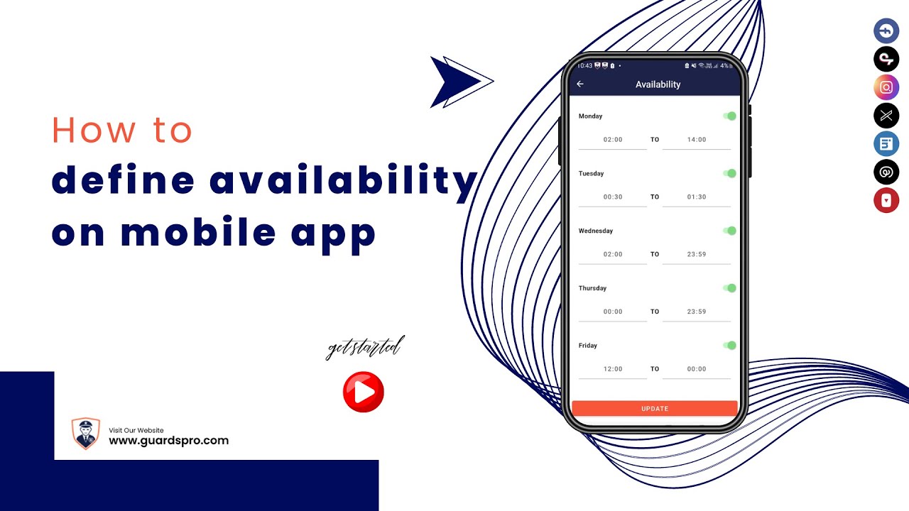How To Define Availability On Mobile App? -GuardsPro Support Center ...