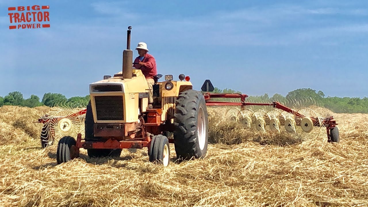 CASE 770 Agri-King Tractor and H&S Wheel Rake - YouTube