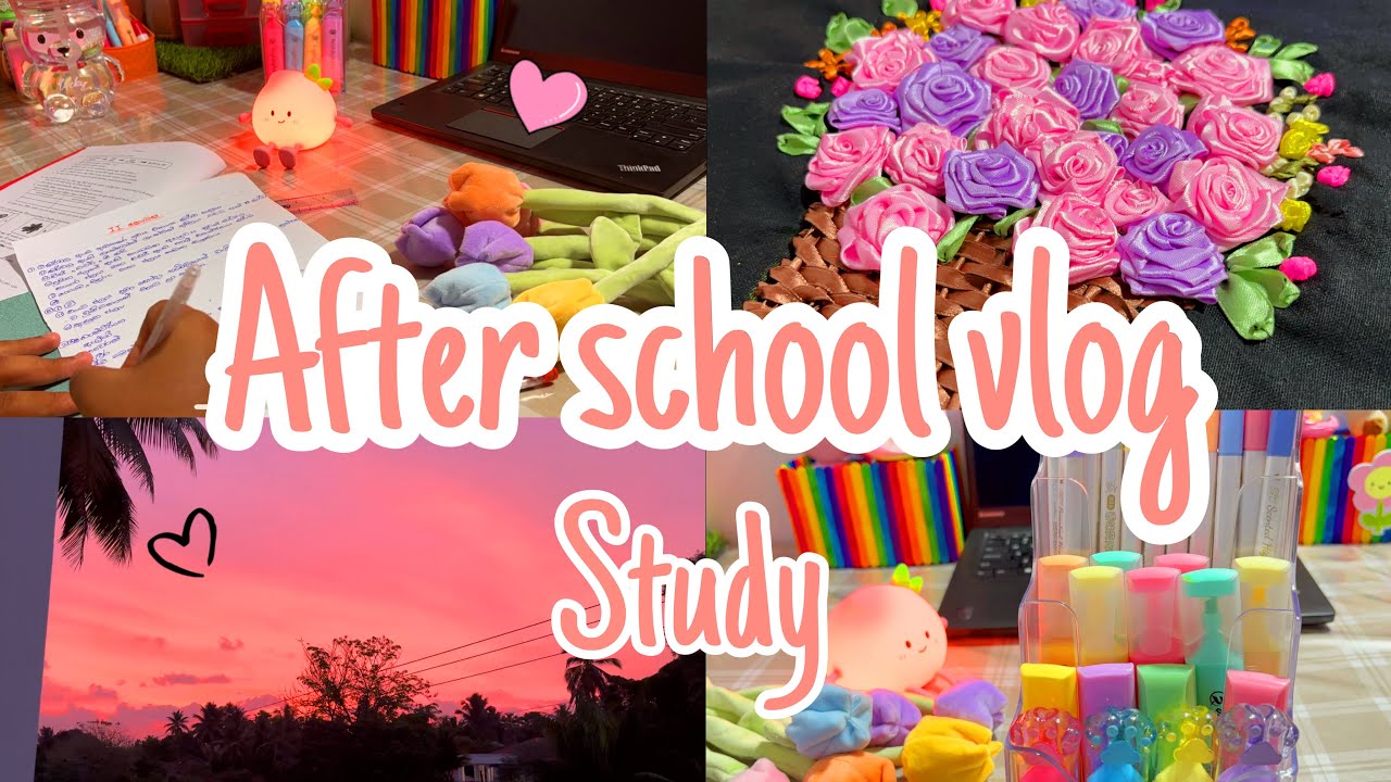 After School Vlog 📝| Study 📚| ඉස්කෝලේ දවසක හවස්වරුවේ මම වැඩ කරන්නේ මෙහෙමයි🎨| Iced coffee🧋