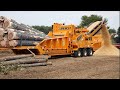 Fastest monster stump removal excavator  amazing wood chipper machines working