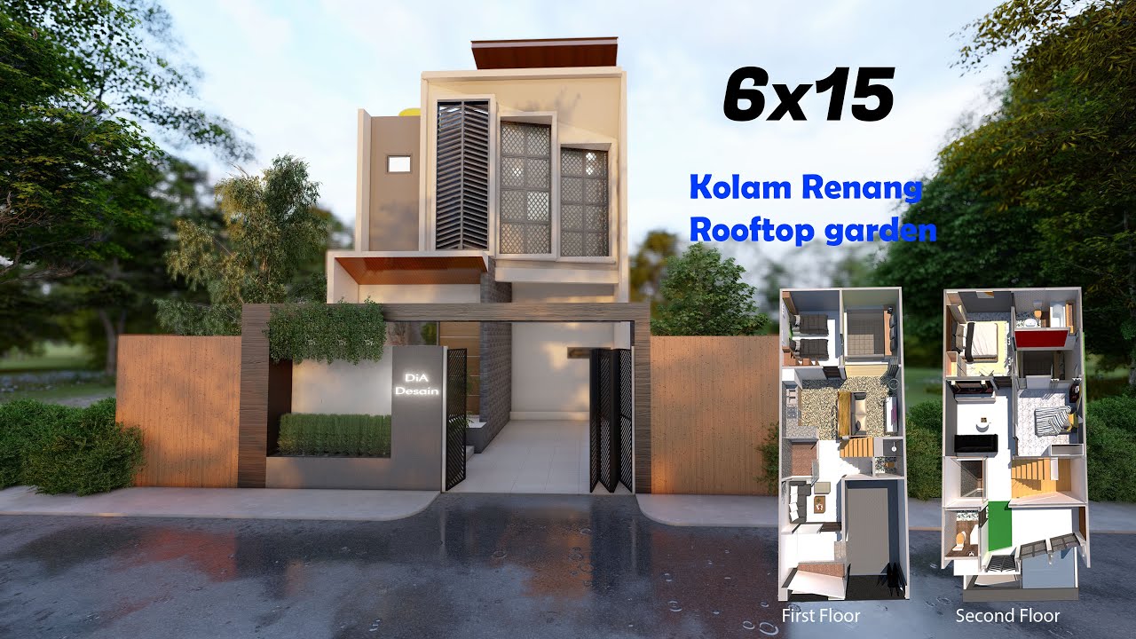 Rumah 6x15 Kolam Renang 3 Kamar Tidur Dengan Mushola Dan Rooftop YouTube