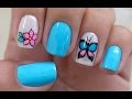 Unhas Decoradas com Borboleta Manual Bela e Simples