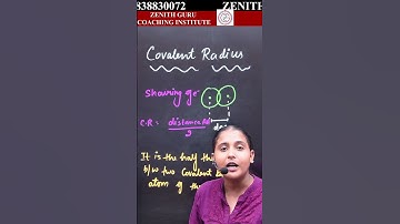 1 Min Chemistry 112 || Class 11 || Covalent  Radius || By Nikki Ma