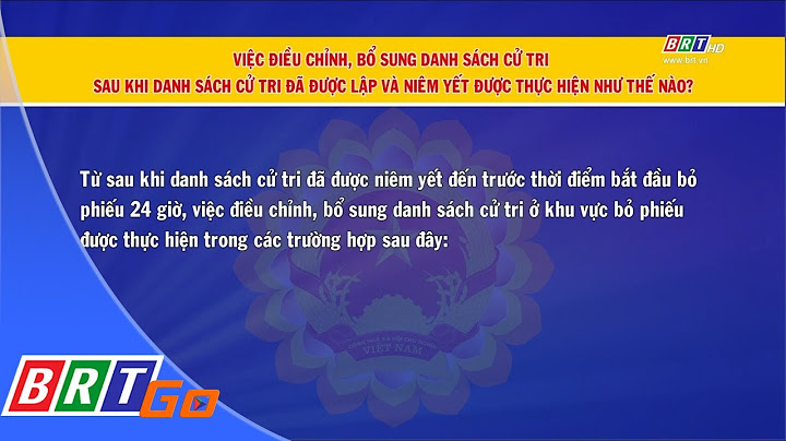 Ai là người lập danh sách cử tri