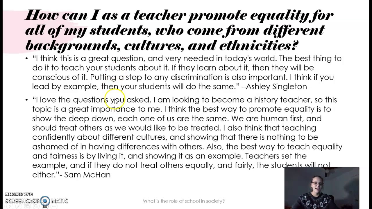 What is the role of school in society? YouTube