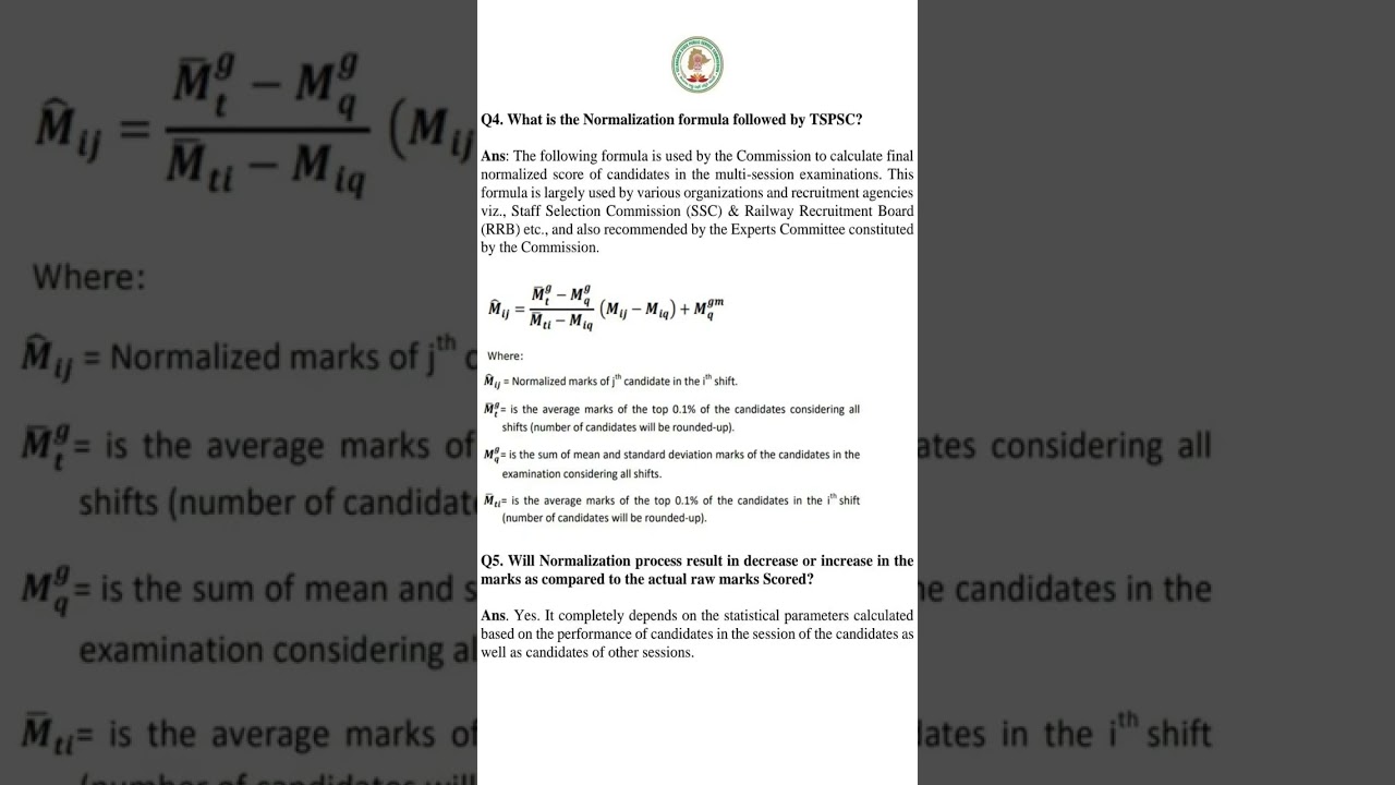 TSPSC normalisation effect