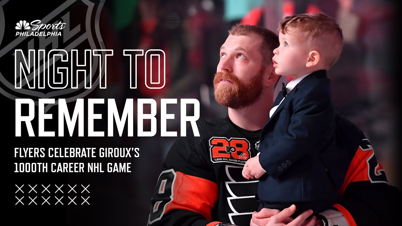 Flyers warmups Claude Giroux 1000th game and last game as a Flyer 3/17/22 