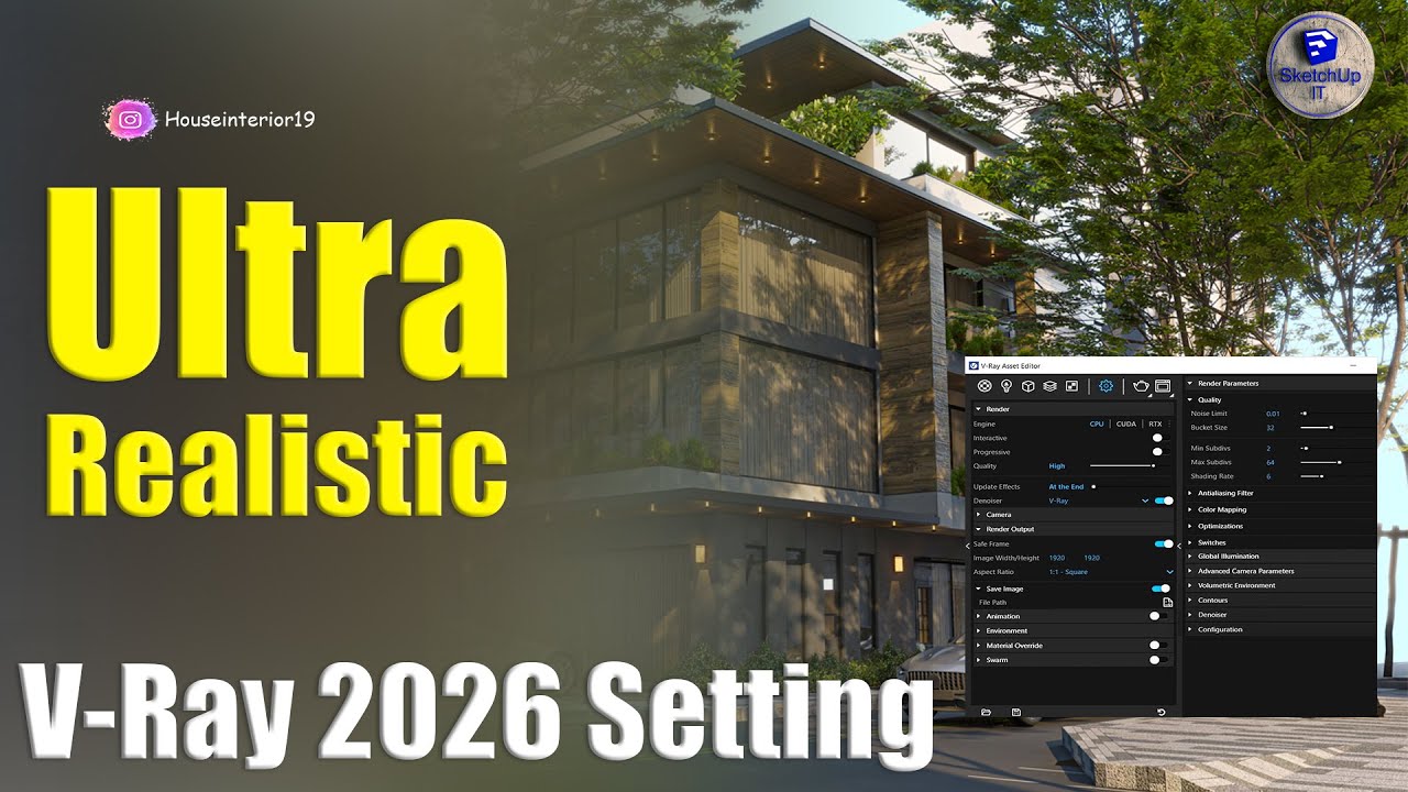 SketchUp V-Ray Render Settings 2025 | Ultra Realistic Render Tutorial ...
