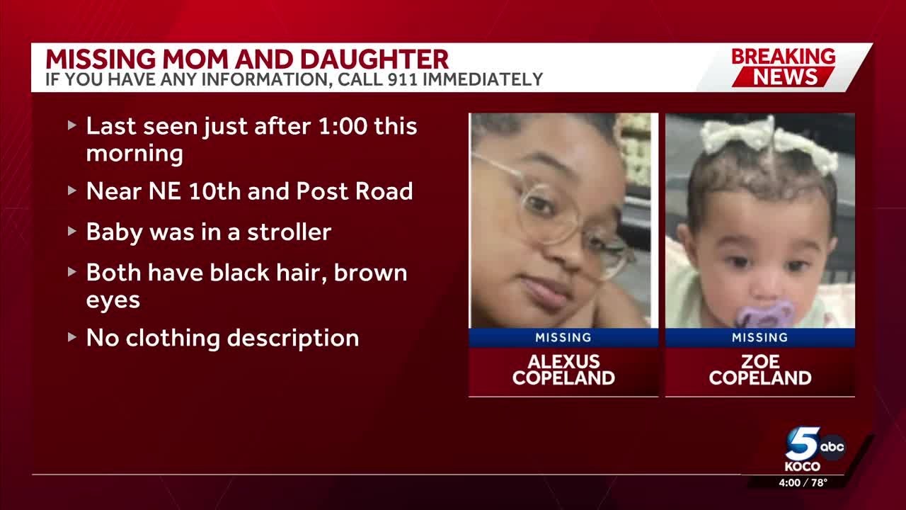 Endangered Missing Advisory issued for mother and 1-year-old child last seen in Midwest City