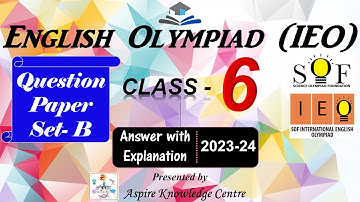 IEO English Olympiad Class 6 2023-24 Set-B | IEO question paper Class 6 | IEO Class 6 #ieo #v89