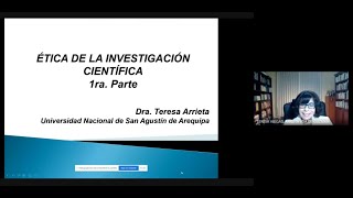 Ética de la investigación científica 1, Teresa Arrieta