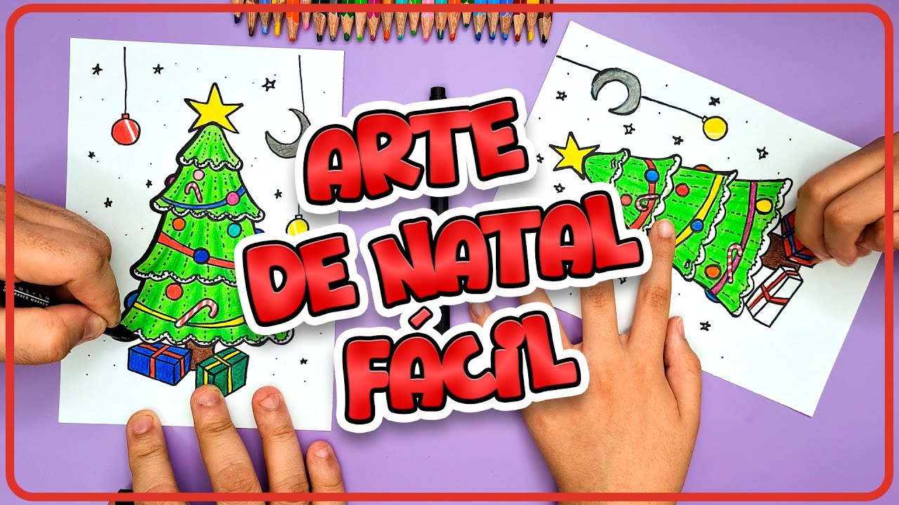 Como Desenhar Uma Árvore de Natal Fácil e Bonita | Desenho de natal ...