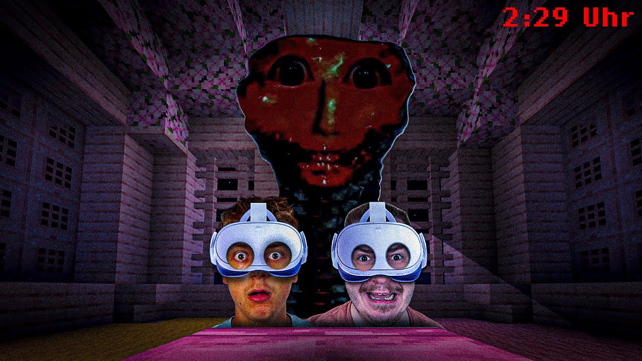 Zu Zweit ÜBERNACHTEN in Minecraft VR mit Horror Mods im Pink Palace