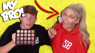 MY 15 YEAR OLD BROTHER DOES MY MAKEUP!! *HILARIOUS* 😳😂