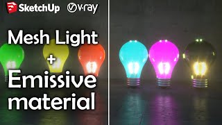 VRAY/SketchUp - Mesh Light et Emissive material...pour y voir clair