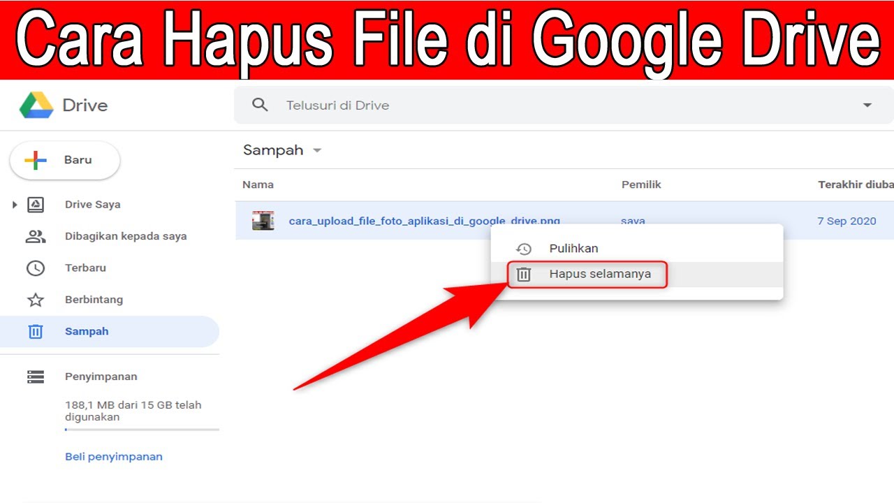 Cara Hapus File di Google Drive - YouTube