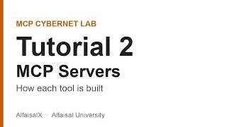 MCP CyberNet Lab — Tutorial 2: MCP Servers (how each tool is built)