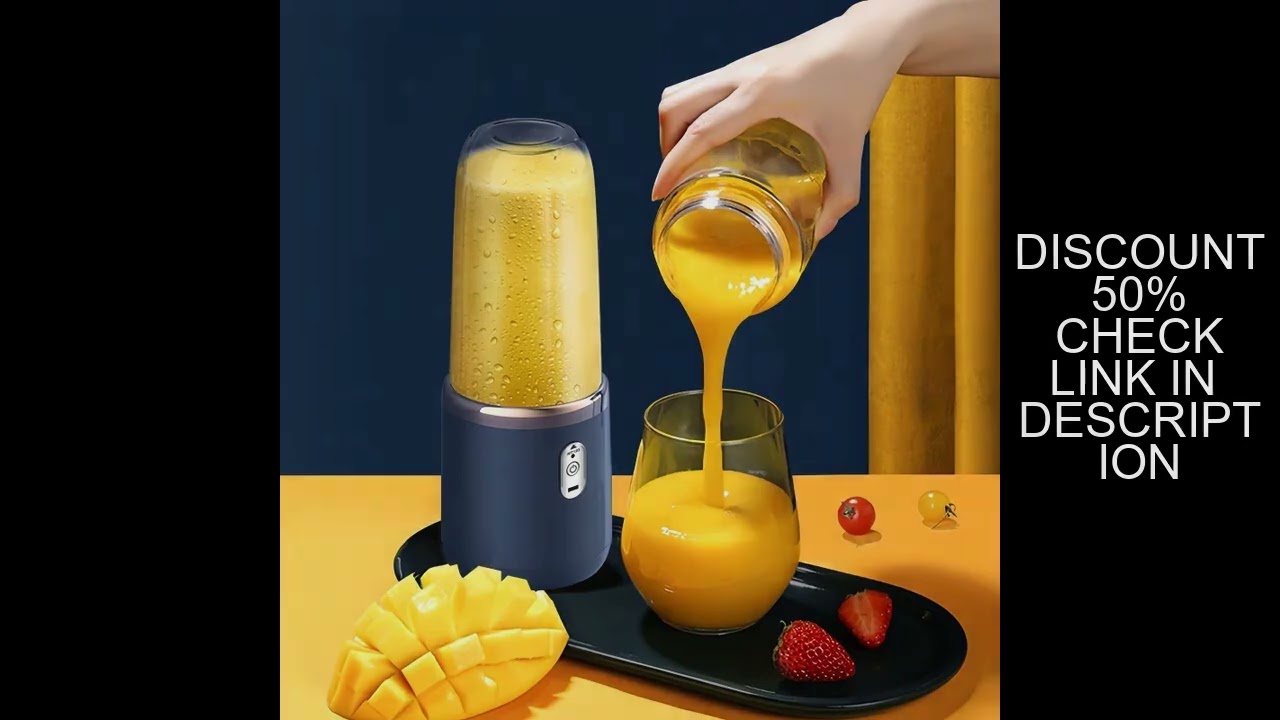 Electric Portable Blender Bottle with 6 Blades Multifunctional Fresh Juice Smoothie Maker Ice Crush