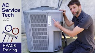 Reading the Rating Plates of an Air Conditioner!  Size, Refrigerant, Pressure, Electrical