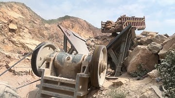 Full 4K Process Video | Incredible Work By Quarry Rock Jaw Crusher Machine | Big Rock Crusher 