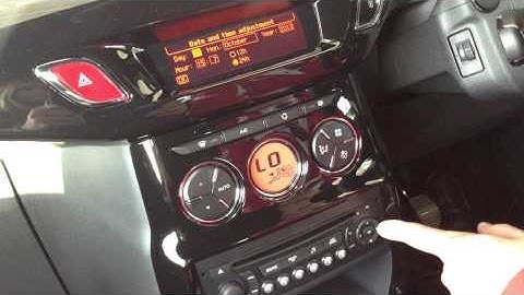 How to set/change time on clock radio in Citroen ds3 car