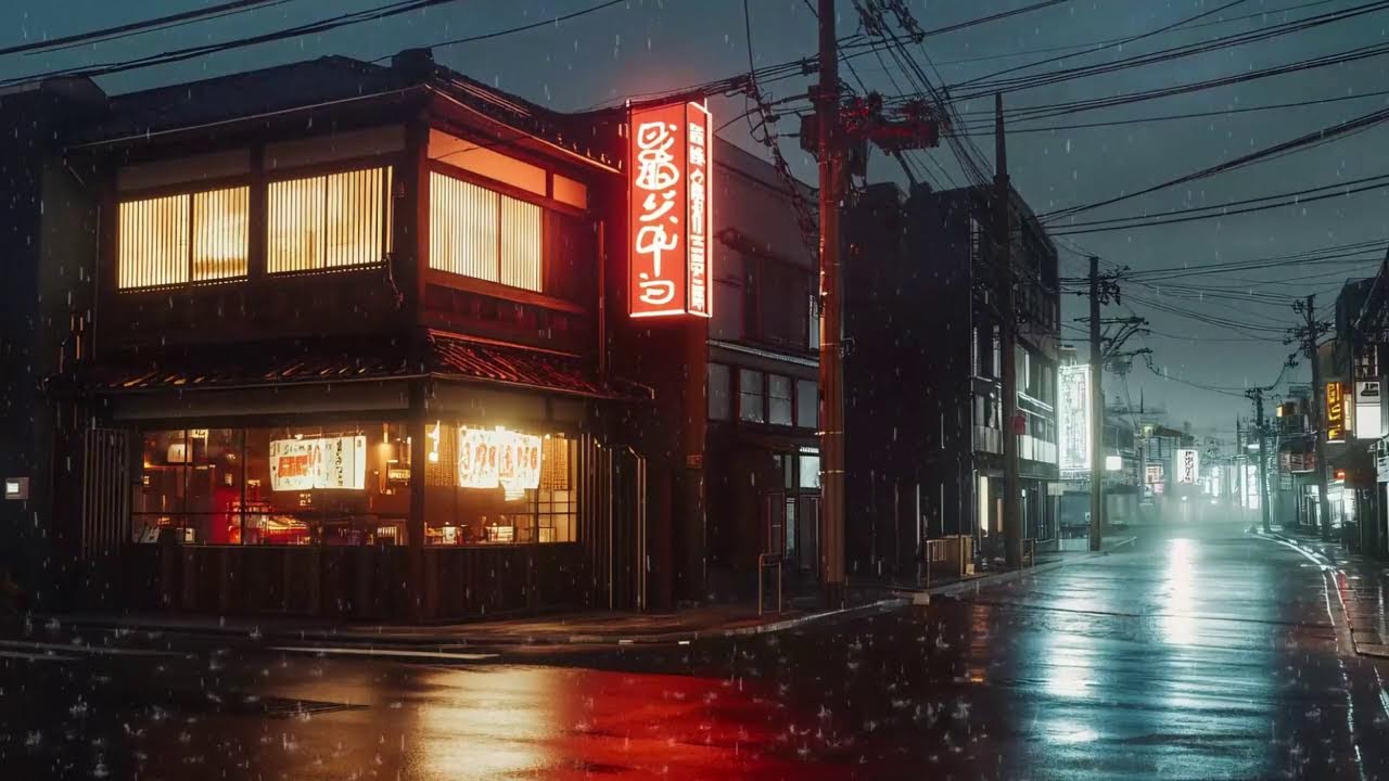 Japanese Night Rain 🌙 Peaceful Lofi Hip Hop for Study & Sleep