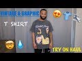 VINTAGE &amp; GRAPHIC TEE SHIRT TRY ON HAUL | KENDALL JENNER , KOBE , BAD BUNNY &amp; MORE 👕😍