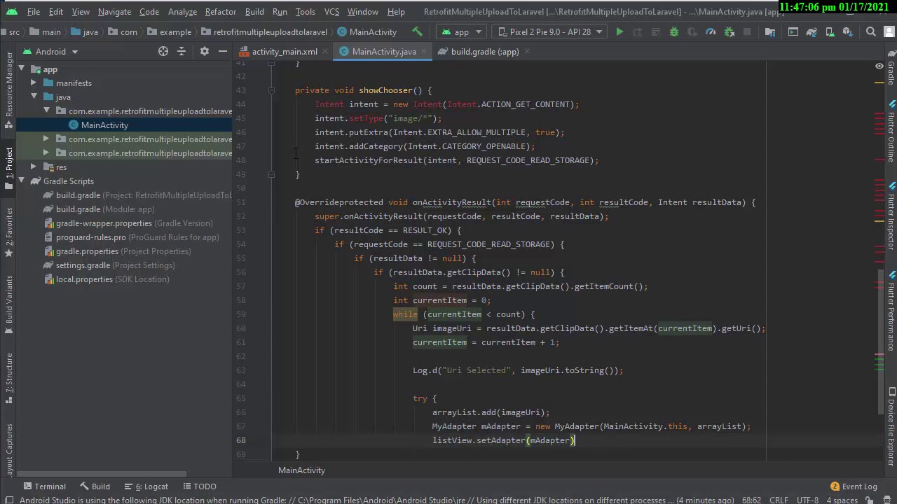 【LARAVEL API and ANDROID STUDIO】 Retrofit Multiple Images - YouTube