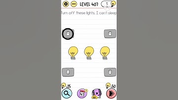 BRAIN TEST LEVEL 407  turn off these lights  I can