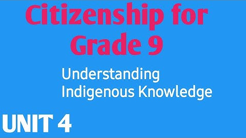 Citizenship for Grade 9 Unit 4