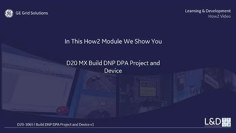 D20-1065 l Build DNP DPA Project and Device v1