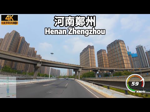 【河南鄭州】【市區漫遊】中國鐵路心臟八向高鐵網 地上切出中國「米」字 地下挖穿3600年商都遺址-中國旅行自駕遊-領略中國城鄉街景-4K HDR