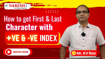 How to Access Character in Python with +ve & -ve Index | NareshIT#pythontutorial