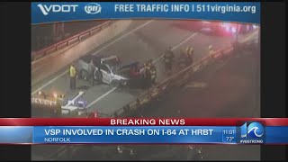 VSP trooper flips car in pursuit on HRBT; suspect in custody